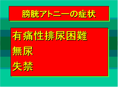 膀胱アトニーの症状